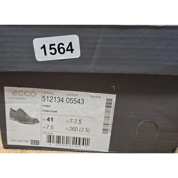 Ecco Kenton Shoes Mens 7-7.5 EU41 Dress Office‎ Casual Tarmac