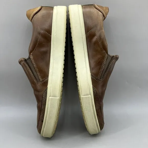 ECCO Kyle Slip On Sneakers Men Size 9.5 US, 43 EU Brown Leather Comfort Shoes