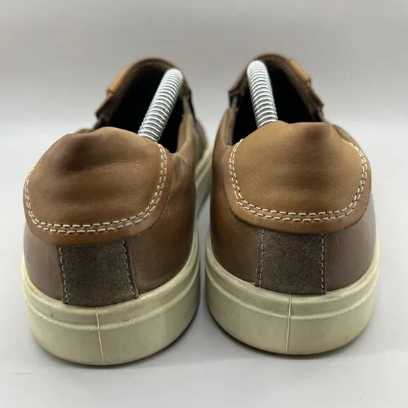 ECCO Kyle Slip On Sneakers Men Size 9.5 US, 43 EU Brown Leather Comfort Shoes