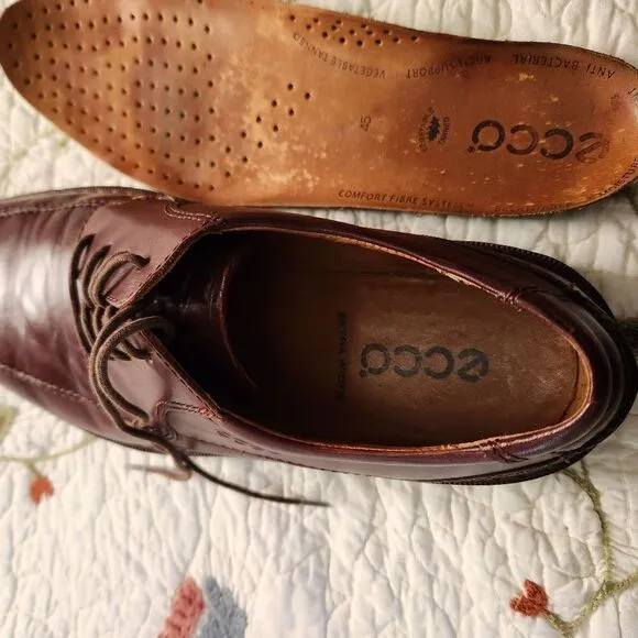 Ecco Leather Apron Casual Lace Up Shoes U.S. 11/11.5 EU 45