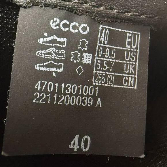 ECCO Soft 7 Shoes Womens EU 40 US 9-9.5 Woven Black Leather Slip On 2.0