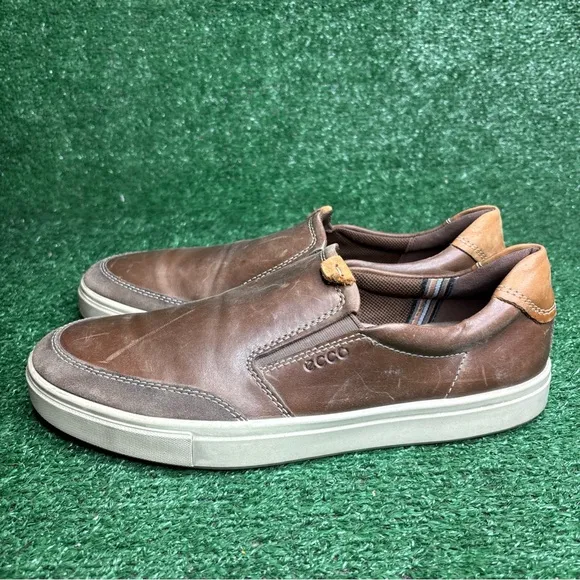 Ecco Soft Classic Leather Mens EU 45 / US 11 Brown Business Casual Sneaker Shoes