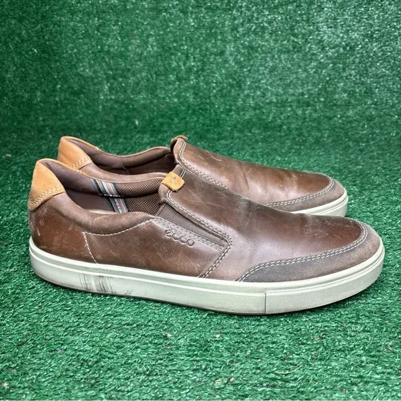 Ecco Soft Classic Leather Mens EU 45 / US 11 Brown Business Casual Sneaker Shoes