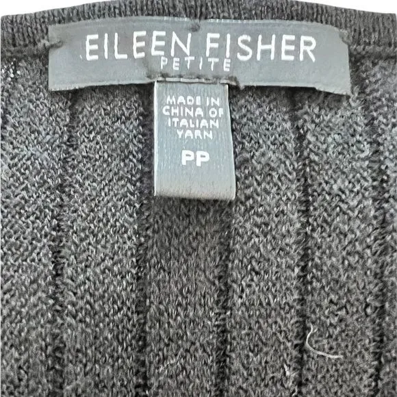 EILEEN Fisher Petite Womens Sz PP Black Pleated Pintuck Wool Dress