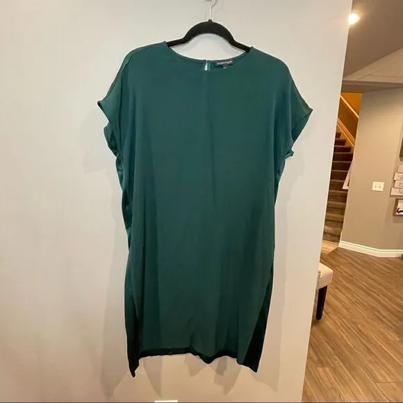 Eileen Fisher Green Silk Sheath Dress XS