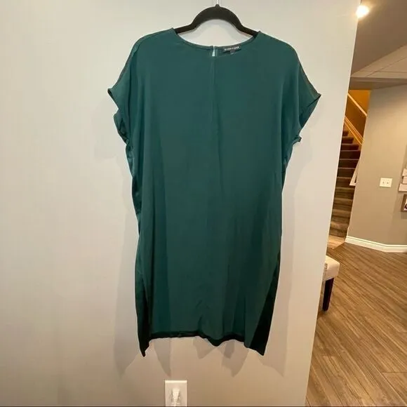 Eileen Fisher Green Silk Sheath Dress XS