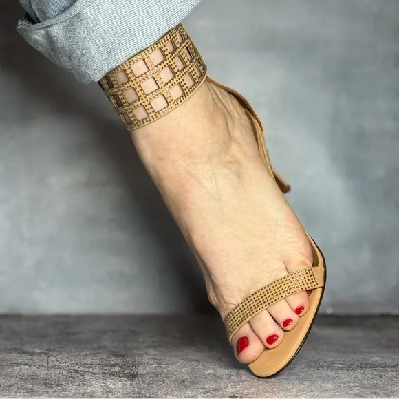 Elegant Tan Heels Sandals cute low heels
