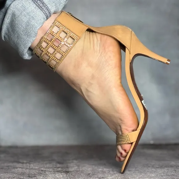 Elegant Tan Heels Sandals cute low heels