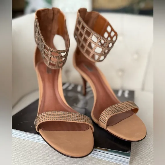 Elegant Tan Heels Sandals cute low heels