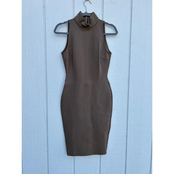 Elliatt Dress, Body Hugging, Mock Neck, Sleeveless, Full Back Zip, Sz XS