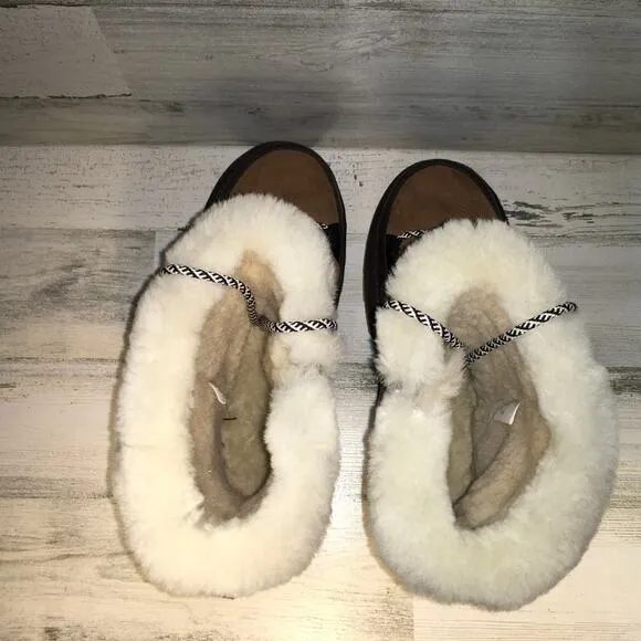 Emu Australia Blurred Sheepskin Boot Womens 10 Chestnut Brown Fuzzy Furry Warm