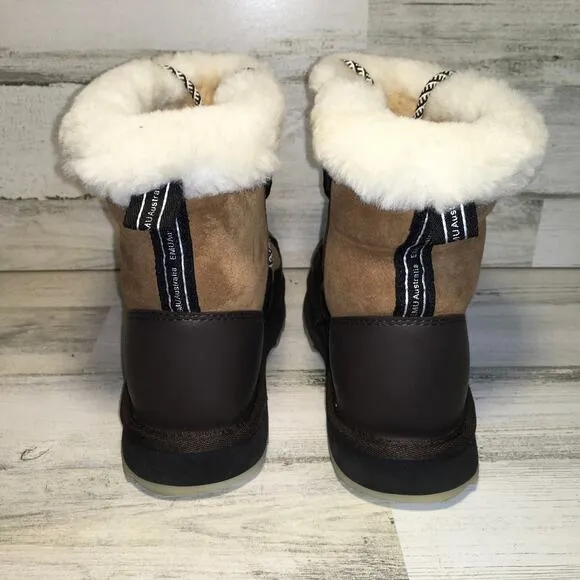 Emu Australia Blurred Sheepskin Boot Womens 10 Chestnut Brown Fuzzy Furry Warm