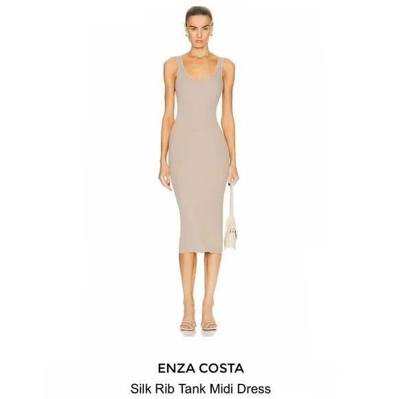 Enza Costa Ribbed Midi Tank‎ Dress