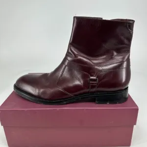 ET Wright Dress Boots Mens 13 D Burgundy Chelsea Side Zip Italy Made Dust Bags
