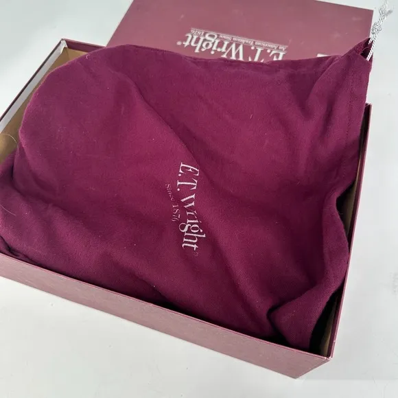 ET Wright Dress Boots Mens 13 D Burgundy Chelsea Side Zip Italy Made Dust Bags