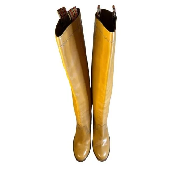 ETRO Knee-High Leather Brown Boots 39 | Made in Italy | Chic Western Vibes