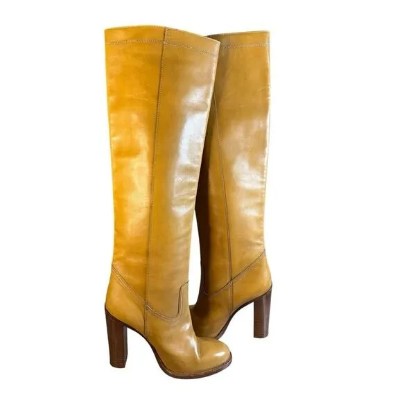 ETRO Knee-High Leather Brown Boots 39 | Made in Italy | Chic Western Vibes