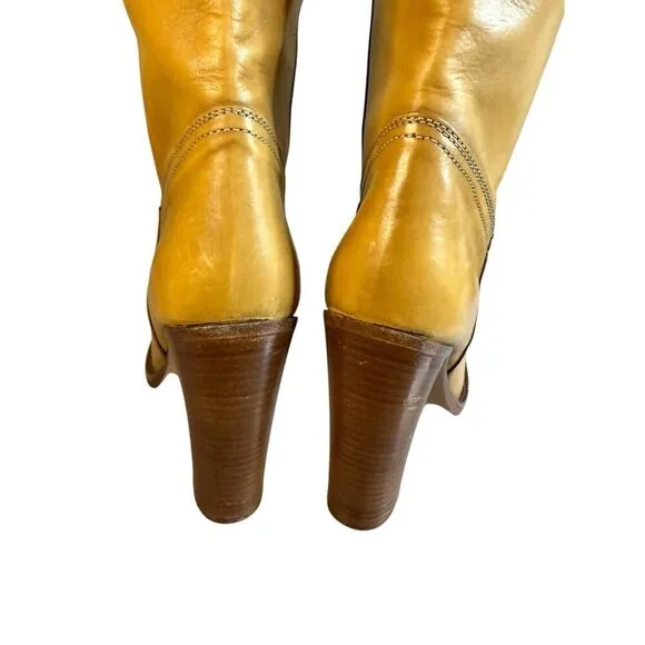 ETRO Knee-High Leather Brown Boots 39 | Made in Italy | Chic Western Vibes