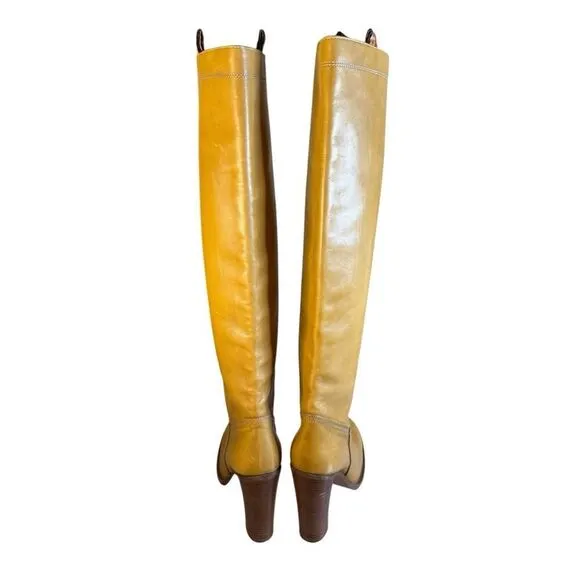 ETRO Knee-High Leather Brown Boots 39 | Made in Italy | Chic Western Vibes