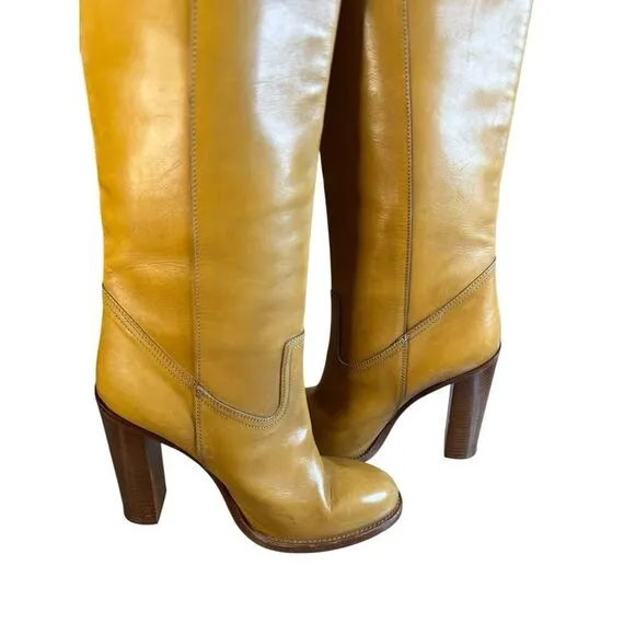 ETRO Knee-High Leather Brown Boots 39 | Made in Italy | Chic Western Vibes