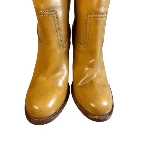 ETRO Knee-High Leather Brown Boots 39 | Made in Italy | Chic Western Vibes