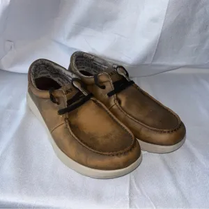 EUC Ariat Men's Hilo Stretch Lace Shoes in Faded Brown &amp; Aztec  Bomber Size 11