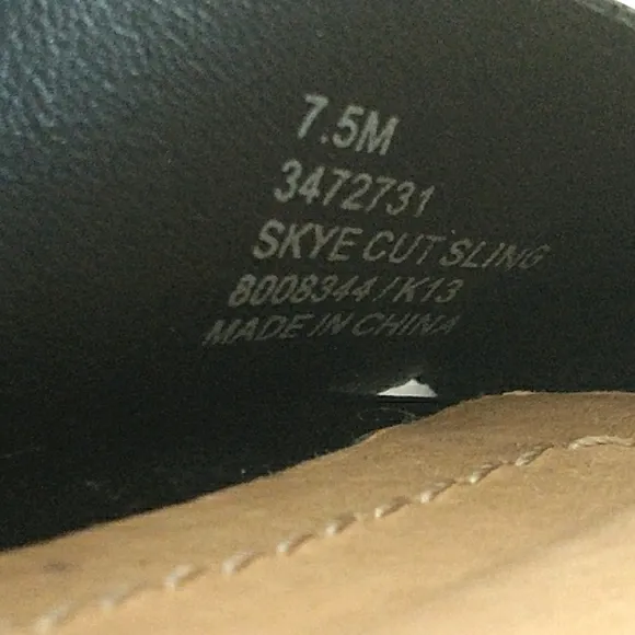 Euc Frye Brand Skye Genuine Leather Laser Cut Sling-Back Heeled Sandals Size 7.5