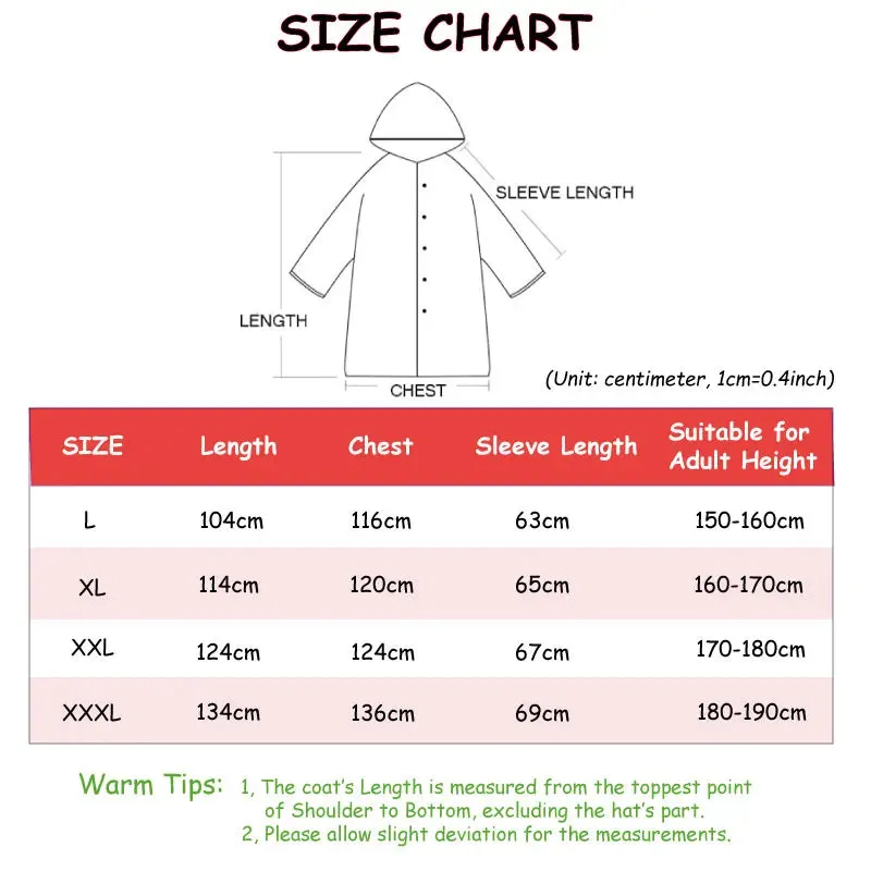 EVA Waterproof Hooded Long Raincoat for Men & Women