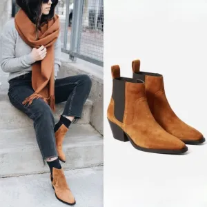 Everlane Western Suede Leather Boots