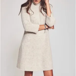 FAHERTY Alice Sweater Dress Swansdown Oatmeal Gray {EE1}