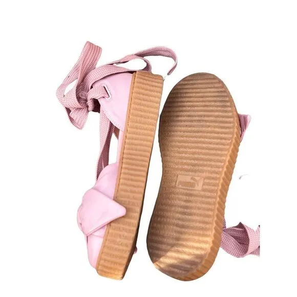 Fenty Puma X Rihanna Pink Bow Gladiator sneaker Sandals Women size 7.5