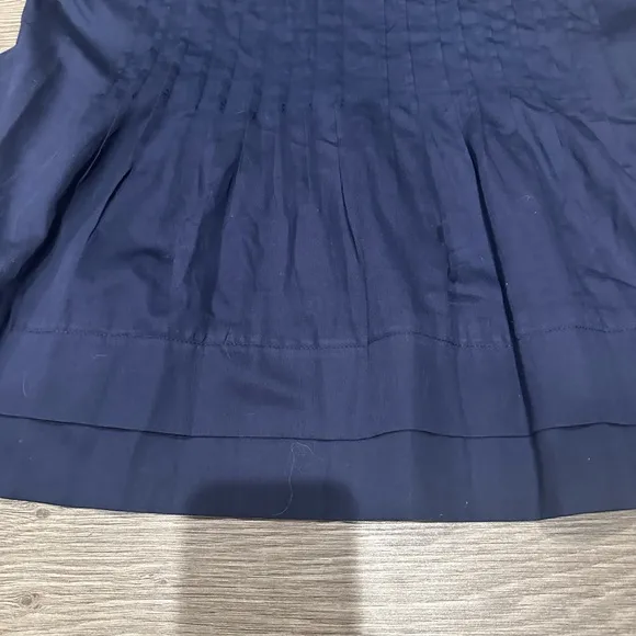 Finley Navy Pleated Ruffle Tunic Button Down Collared Shirt Tumoc Dress