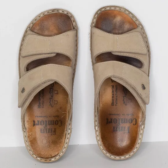 Finn Comfort Women's Slides Jamaika Minimalist Casual Nubuck Leather Tan 36 6 AR