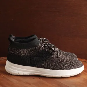 FitFlop Sneakers Womens Size 9 Black Uberknit High Slip On Lace Up Comfort Shoes