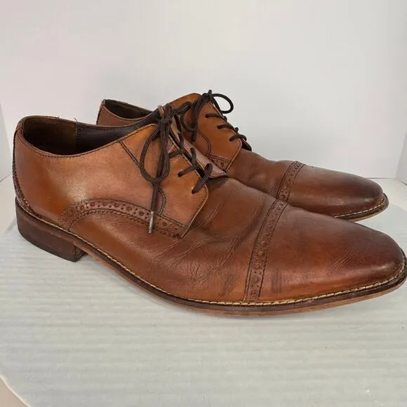 Florsheim 14140-257 Wingtip Brown Leather Oxford Dress Shoes Sz 12D Wedding Work