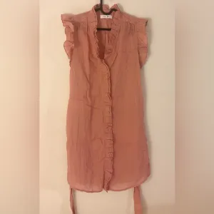 Frame Retail $398 Lauren Ramie Mini Dress - Terracotta  Medium