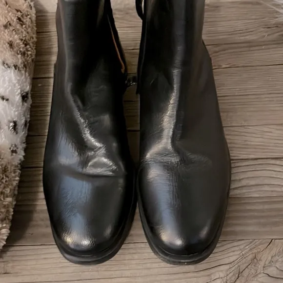 Franco Sarto Hand Finished Black Leather Ankle Boots Sz Sz 7.5