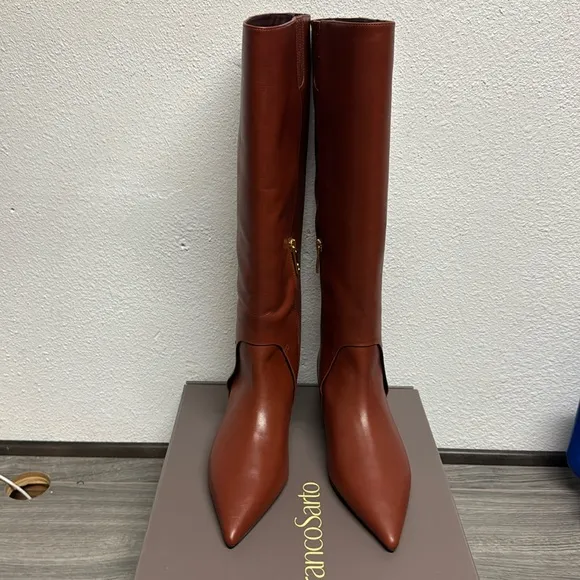Franco Sarto Martin Knee High Boot In Acorn Brown Leather