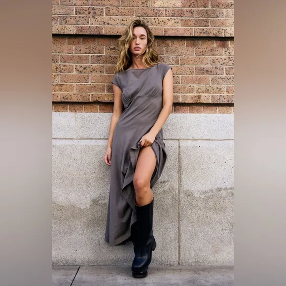 Free People Free-Est Ellis Maxi Dress - Charcoal Grey