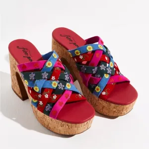 Free People Lisbon Platform Mules Cherry Heart casual classic summer outdoor