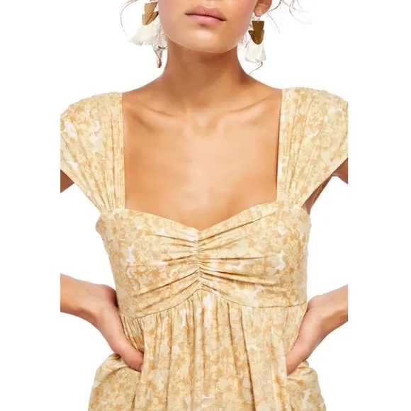 FREE PEOPLE Pattern Play Mini Dress NWT L Neutral