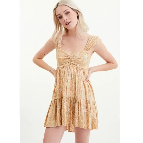 FREE PEOPLE Pattern Play Mini Dress NWT L Neutral