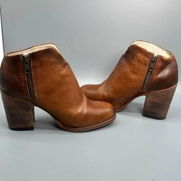Freebird By Steven Darius Cognac Booties Women's Size 7 Shoe Brown Leather Boot