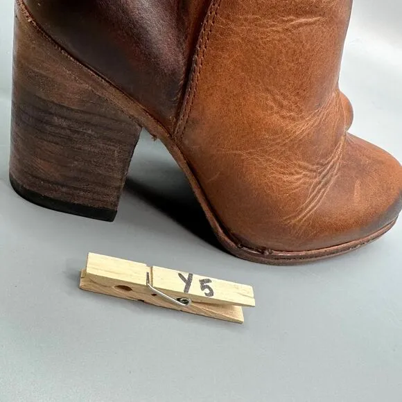 Freebird By Steven Darius Cognac Booties Women's Size 7 Shoe Brown Leather Boot