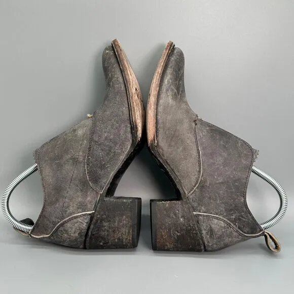 Freebird Sadie Cocktail Boots Women's 9 Leather Gray Black Ankle Booties Shoes