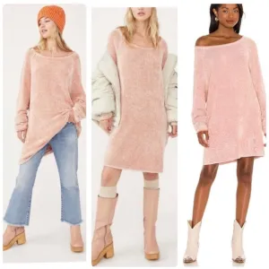 Free People Lenox sweater dress in Carrot Cake