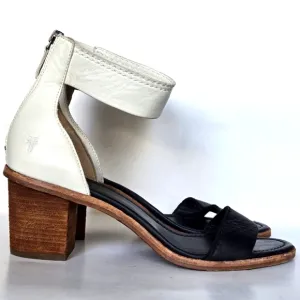 Frye Brielle Black White Sandals Heels size 10