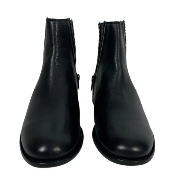 Frye Carly Zip Chelsea Leather Ankle Boots Booties Womens Size 9 Black Casual