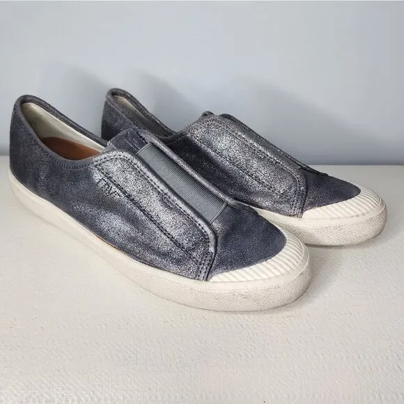 Frye Claudia Slip On Gray suede fashion Sneakers flat Size 9.5M