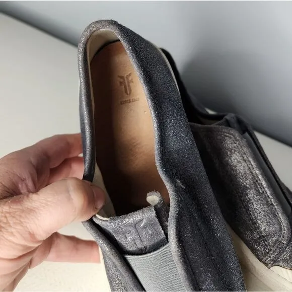 Frye Claudia Slip On Gray suede fashion Sneakers flat Size 9.5M